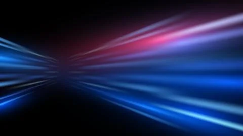 Abstract motion blur with neon blue and red light streaks on dark backgroun.. Stock Illustration