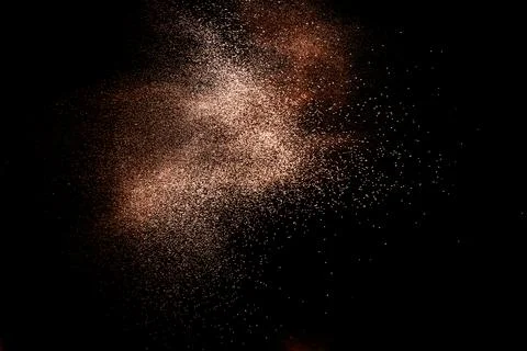 Abstract motion blurred brown sand background.Sandy explosion isolated on o.. Stock Illustration