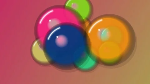 Abstract Motion of Colorful Floating Bubbles and Glowing Spheres Stock Footage 339250123