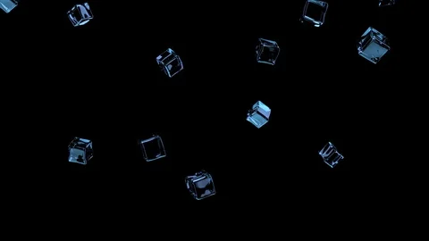 Abstract motion of cubes of ice on black background. Stock Footage 122805975