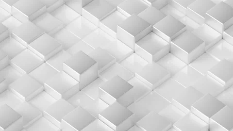Abstract Motion Cubes Loop 1 Silver x White Stock Footage 144273739