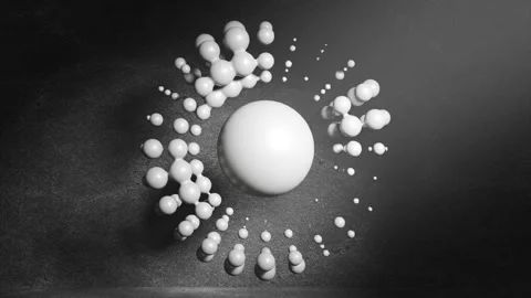 Abstract motion design, grey liquid metal spheres morph, looping background Stock Footage 296005340