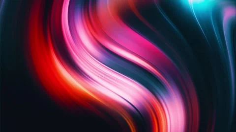 Abstract motion design with red and pink curved lines flowing slowly Stock Footage 327547962
