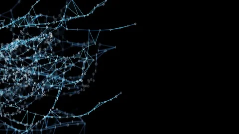 Abstract Motion - Digital Binary Polygon Plexus Data Networks Alpha Matte Stock Footage 82708690