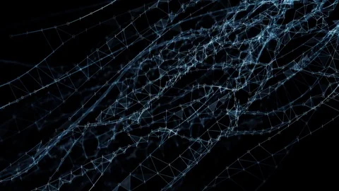 Abstract Motion - Digital Binary Polygon Plexus Data Networks Alpha Matte Stock Footage 82718128