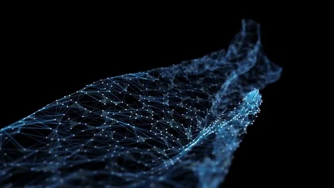 Abstract Motion - Digital Plexus Polygon Data Networks Alpha Matte Stock Footage 82471270