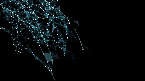 Abstract Motion - Digital Plexus Polygon Data Networks Alpha Matte Stock Footage 82706592
