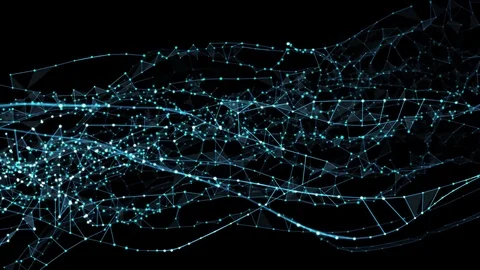 Abstract Motion - Digital Plexus Polygon Data Networks Alpha Matte Stock Footage 82708774