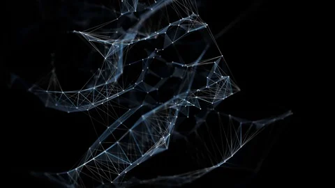 Abstract Motion - Digital Plexus Polygon Data Networks Alpha Matte Stock Footage 82709446