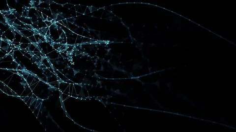 Abstract Motion - Digital Plexus Polygon Data Networks Alpha Matte Stock Footage 82711366