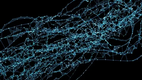 Abstract Motion - Digital Plexus Polygon Data Networks Alpha Matte Stock Footage 82716542