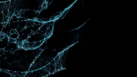 Abstract Motion - Digital Plexus Polygon Data Networks Alpha Matte Stock Footage 82718123