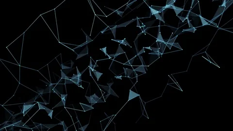 Abstract Motion - Digital Plexus Polygon Data Networks Alpha Matte Stock Footage 82719638