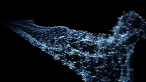Abstract Motion Digital Polygon Random Digits Plexus Data Networks Alpha Matte Stock Footage 82707799