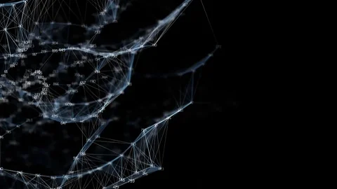 Abstract Motion Digital Polygon Random Digits Plexus Data Networks Alpha Matte Stock Footage 82708806
