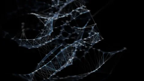 Abstract Motion Digital Polygon Random Digits Plexus Data Networks Alpha Matte Stock Footage 82712714