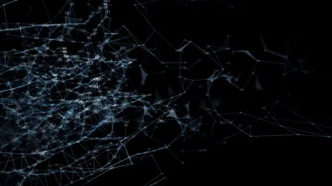 Abstract Motion Digital Polygon Random Digits Plexus Data Networks Alpha Matte Stock Footage 82718375