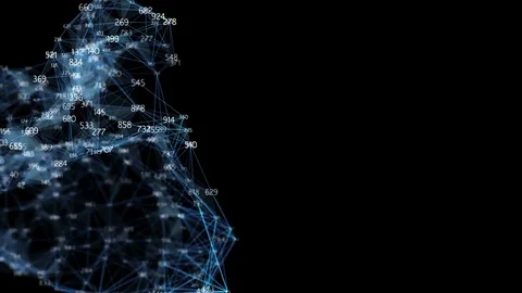 Abstract Motion Digital Polygon Random Digits Plexus Data Networks Alpha Matte Stock Footage 82720465