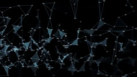 Abstract Motion Digital Polygon Random Digits Plexus Data Networks Alpha Matte Stock Footage 82720871