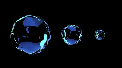 Abstract motion of a fluid in space. 3d illustration of a ball of water. Stock Footage 122990950