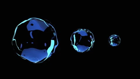 Abstract motion of a fluid in space. 3d illustration of a ball of water. Stock Footage 122991297