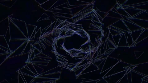 Abstract motion with geometric shapes in a dark background Stock Footage 341401258