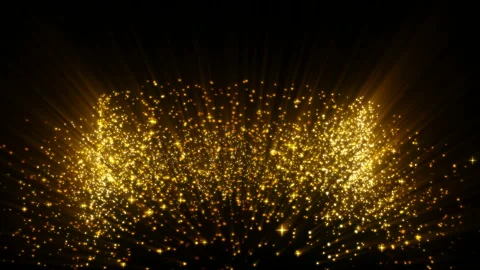 Abstract motion Gold background. Bokeh and glitter lights. Turbulence particles. Stock Footage 112274850