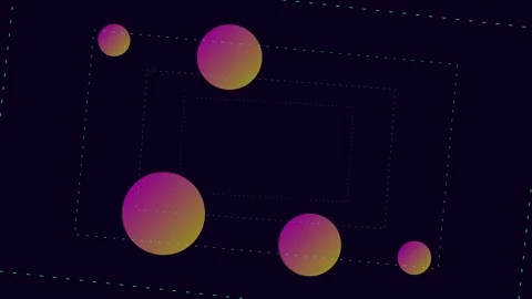 Abstract motion graphic animation of floating gradient spheres Vídeo Stock 345344654
