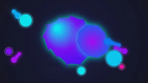 Abstract motion graphic animation with glowing neon spheres and floating li.. Stock Footage 340918677