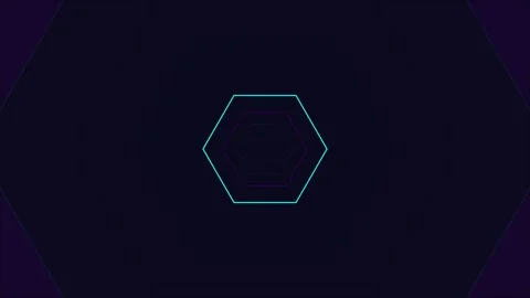 Abstract motion graphic animation of glowing blue hexagons in 4K Stock-Footage 345013137