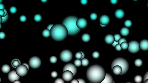 Abstract motion graphic animation with numerous bubbles of varying sizes gr.. 库存影片 333978060