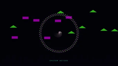 Abstract motion graphic animation with rotating geometric shapes 스톡 동영상 345344486