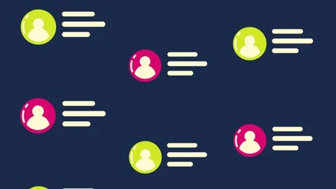 Abstract motion graphic animation of social network user profile icons slid.. Stock Footage 339080591