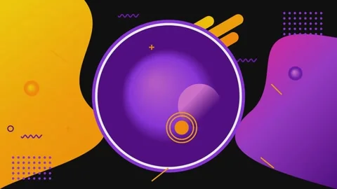 Abstract motion graphic animation with yellow and purple organic shapes on .. Stock-Footage 341096483