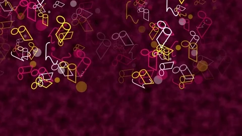 Abstract Motion Graphic Background with Floating Music Notes Stock Footage 345285921
