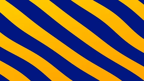 Abstract motion graphic background wavy animation blue and orange color 4k Stock Footage 165448196