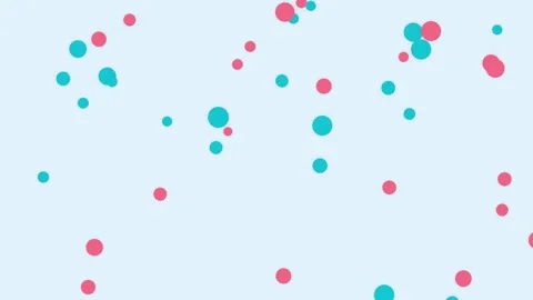Abstract Motion Graphic with Connected Pink and Cyan Dots on Light Background Vídeos de archivo 344232128