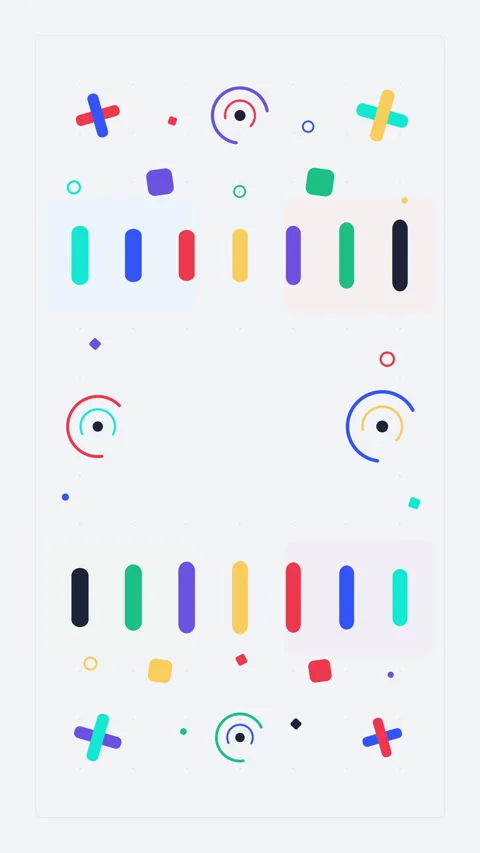 Abstract motion graphic with dynamic shapes, colorful elements, flat icons, Stock Footage 346736301