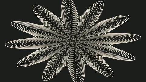 Abstract motion graphic featuring a floral-shaped geometric pattern 動画素材 338388030