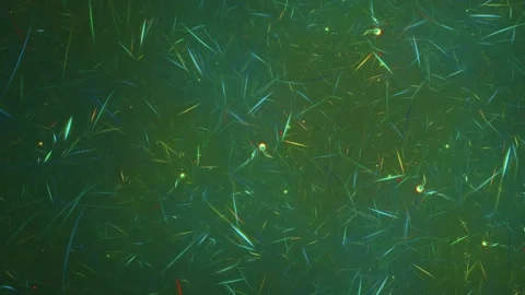 Abstract motion graphic with floating particles shifting speed from slow to fast Stockbeeldmateriaal 331196608