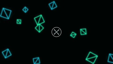 Abstract motion graphic with glowing geometric shapes rotating around centr.. 스톡 동영상 341667874