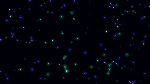 Abstract motion graphic of glowing nodes and connection lines Stock Footage 346290624