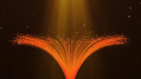 Abstract motion graphic with glowing orange light trails Stock Footage 327523612