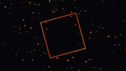 Abstract motion graphic with glowing particles and square frame Stock Footage 346157844