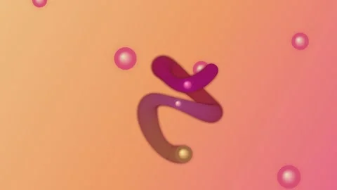 Abstract motion graphic with gradient ribbon snake animation and floating o.. Stock-Footage 340918681