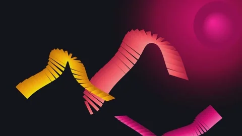 Abstract motion graphic with gradient wavy shapes floating on dark backgrou.. Stock Footage 340918658