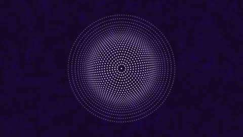 Abstract motion graphic loop featuring glowing concentric dotted circles and Stock Footage 346736296