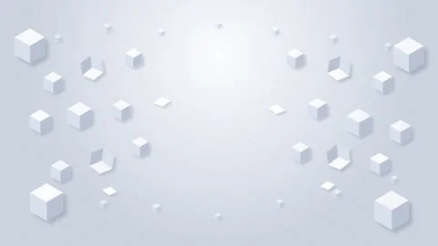 Abstract motion graphic loop featuring floating 3D isometric cubes Stock Footage 347939763