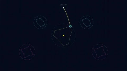Abstract motion graphic loop with glowing dots and curved lines Stock Footage 345344555