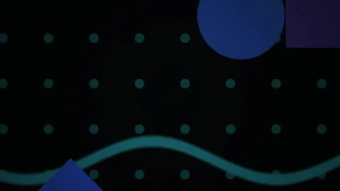 Abstract Motion Graphics Featuring Geometric Shapes and Wavy Lines on a Dot.. Stock Footage 341800379
